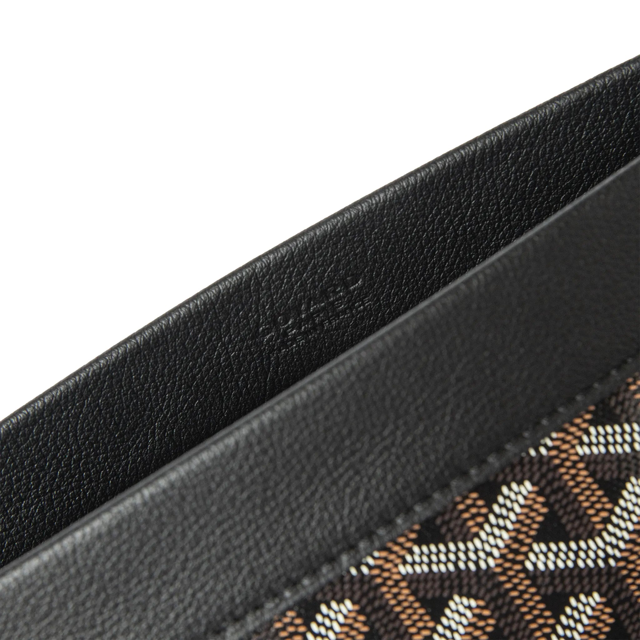 Detailed Inside logo View of Goyard Conti Black Pouch CONTIPPMLTY09CL09P
